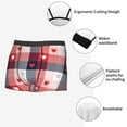 thumbnail image 4 of KLL Heart Plaid Men's Cotton Boxer Briefs Underwear-Medium, 4 of 8