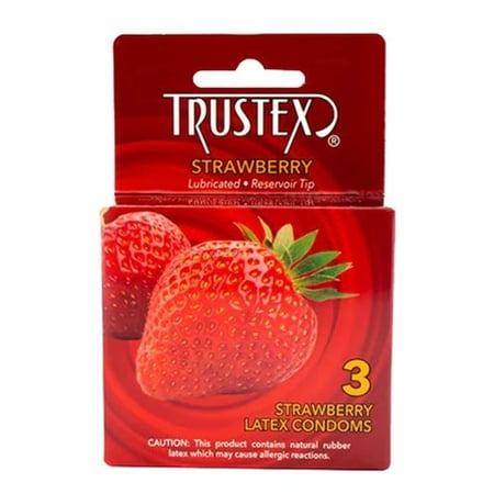 Trustex Flavored Lubricated Condoms - 3 Pack - Strawberry