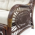 thumbnail image 5 of Malibu Lounge Three-Seater Sofa Natural Rattan Wicker Handmade Design with Cream Cushions, Dark Brown, 5 of 5