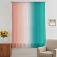 thumbnail image 3 of Teal Pink Ombre Sheer Curtains 45 Inches Long, Contemporary Art Abstract Aesthetics Light Filering Curtains, Breathable Simi Curtain Privacy Drapes for Kitchen Bathroom Small Window Treatment, 3 of 9