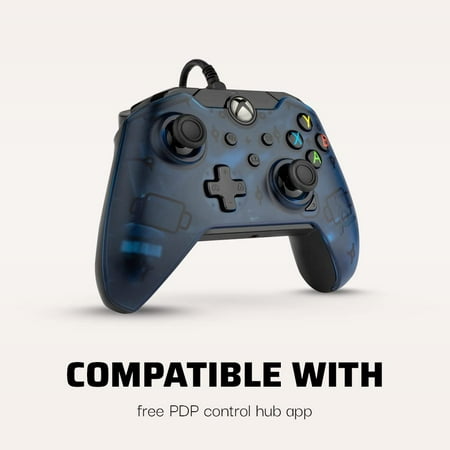 PDP Wired Controller for Xbox One, Xbox One X and Xbox One S, Midnight Blue, 048-082-NA-BL