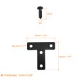 thumbnail image 2 of T Shape Bracket, 50x50x1mm Carbon Steel Mending Plates for Joint Fastener with Mounting Screws Black 8Pack, 2 of 6