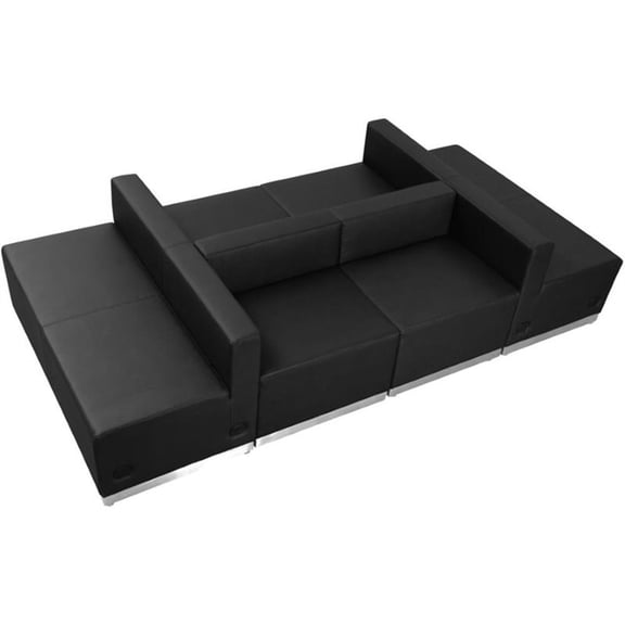Flash Furniture Hercules Alon 6 Piece Reception Seating in Black