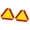 Yellow background wi, variant on Pack of 2 High Aluminum Reflective Signs for Slow Moving Vehicles with Pre Drilled Holes
