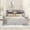 Antique Gray + Full, variant on Full Platform Bed with LED Headboard, White Wood Bed Frame with Storage Shelves and Guardrail, Space Saving Bed for Small Bedroom, No Box Spring Needed