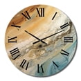 thumbnail image 2 of Designart "Aqua Symphony Beige Blue Harmony" Abstract Oversized Wall Clock, 2 of 5