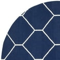 thumbnail image 4 of SAFAVIEH Dhurrie Solomon Geometric Moroccan Wool Area Rug, Navy/Ivory, 6' x 6' Round, 4 of 5