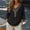 Black, variant on Cotton Boho Tops for Women V Neck Roll Up Sleeve Button Down Blouses Oversized T-shirts Mexican Shirts Mexican Embroidered Tops for Women Womens Boho Summer Tops Black L