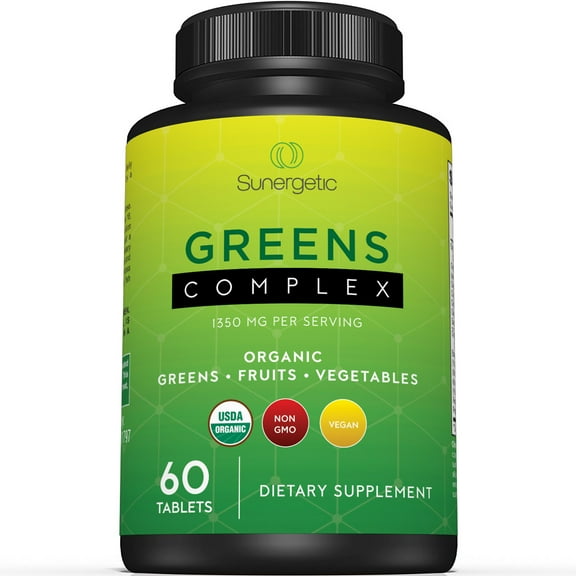 Premium USDA Organic Greens Superfood Tablets – Greens Superfood Powder Includes Veggies, Fruits & Polyphenols – Daily Greens Superfood Powder Supplement– 60 Greens Tablets