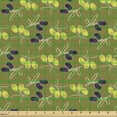 thumbnail image 2 of Ambesonne Olive Fabric by the Yard Upholstery, Leafy Design Garden Breezes, 5 Yards, Fawn and Dark Purple, 2 of 5
