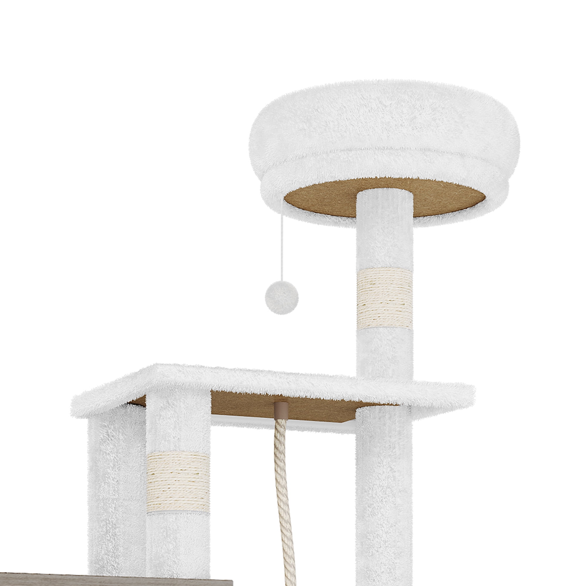 Uforic Cat Tree with Litter Box Enclosure, 2-in-1 Modern Cat Tower Combo, 53.5" Hidden Litter Box Furniture, Gray