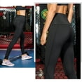 thumbnail image 4 of Pantalones de yoga para mujeres con bolsillos Pantalones deportivos de mujer con bolsillos para correr y hacer ejercicio. Negro, 4 of 5
