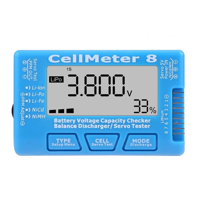 Comprobador De Voltaje De Batería, Comprobador De Servo Probador De Batería Multifuncional Para Medir Voltaje OTVIAP LCD Battery Checking