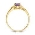 thumbnail image 2 of 10k Yellow Gold Amethyst Birthstone Ring February Gemstone, 2 of 9