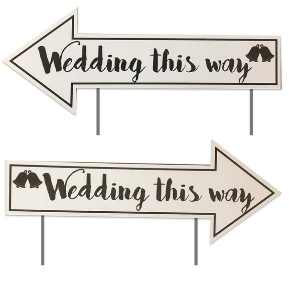 Directional Signs 23" x 9" Wedding Yard Signs 2 Count