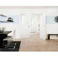 thumbnail image 4 of Solid French Double Doors Opaque Glass / Mela 7012 Matte White / Wood Solid Panel Frame / Closet Bedroom Modern Doors, 4 of 4