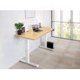 thumbnail image 1 of EFFYDESK Business Height Adjustable Home Office Computer Standing Desk with Cable Management Tray (59"×29") Oak Wood on White Frame, 1 of 5