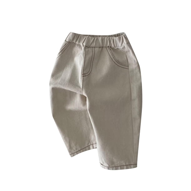 Odeerbi 3-18 Meses Niños Niñas Jeans Baggy Pantalones de Denim Lindos Cintura Elástica Pantalones de Ropa Exterior Suelta