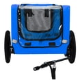 thumbnail image 2 of Leumius Pet Bike Trailer Dog Cart for Bicycle, Easy Folding Cart Frame, Quick Release Wheel, Non-Slip Floor, Internal Leash for Small and Medium Pets Blue, 2 of 9