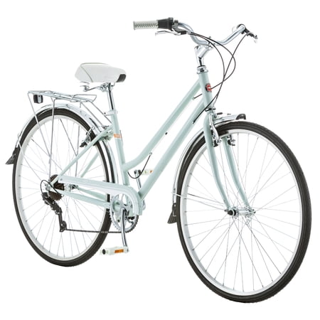 Schwinn Adult Wayfarer Hybrid Bike, 7-Speeds, Light Mint Green and White