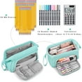thumbnail image 4 of Big Capacity Pencil Case Pouch Pen Case Large Storage Stationery Bag School College Office Organizer for Teens Girls Adults Student, 4 of 7
