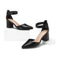 thumbnail image 2 of LuckLilac Women's Pointed Toe Pumps Block Heel Ankle Strap Adjustable Buckle Heels sandals Dress Shoes for Casual Party Daily Wear, 2 of 6