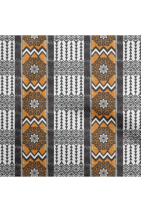 ViscoseChiffonDarkMustardFabricAsianIkatSewingCraftProjectsFabricPrintsByYard42InchWide