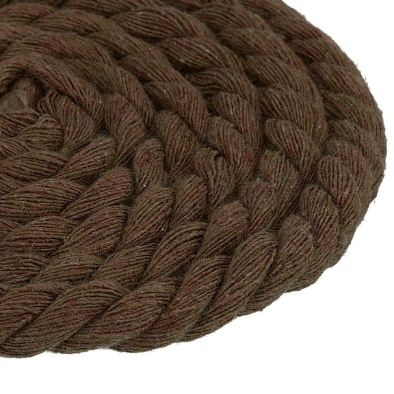Uxcell Twisted Cotton Rope, 8mm x 11Yards Natural Cotton 3 Strand Twisted Macrame String Cotton Cord for Wall Hanging Plant Hangers DIY Craft Decorative Projects (Chocolate)
