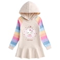 thumbnail image 2 of Hello Kitty-vestido de algodón con dibujos de arcoíris para niñas, suéter con capucha de manga larga, falda de princesa, ropa para niños, primavera y otoño, 2 of 4