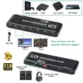 thumbnail image 4 of HDMI Matrix Switch 4x2 4K 60Hz, KSRplayer HDMI 2.0b Switcher Spliter y Salida de Audio L/R, 4 en 2 Salidas, con EDID, Extractor de Audio, Control Remoto por IR, Soporta 3D, 1080P, HDR, UHD, 18.5Gbps,, 4 of 10