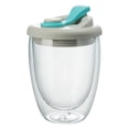 thumbnail image 2 of Double Wall Insulated Anti Spill Glass Coffee Mugs 250/350/450ml with Lid, Travel Glassware for Tea, Latte, Iced Coffee & Cold Drinks, 2 of 5