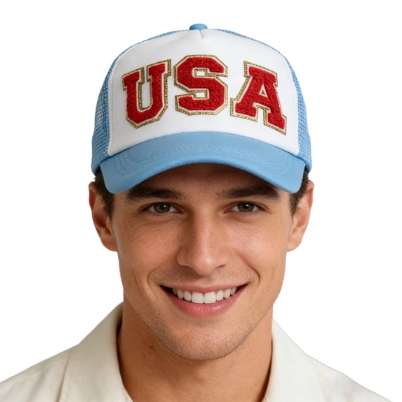 FUZHIQ USA Embroidery Patriotic Hat, Adjustable Mesh Back Breathable Baseball Cap 250th Anniversary Hat for Daily & Holiday Wear