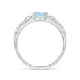 thumbnail image 2 of ANGARA Natural Oval Aquamarine Vintage Style Ring with Diamond Accents in 14K White Gold for Women (Size-7x5mm) | March Birthstone, Anniversary, Jewelry Gift for Women | Natural Aquamarine Ring, 2 of 9