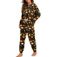 thumbnail image 4 of HELLHERO Thanksgiving Pajama Fall Pjs Set Pumpkin Printed Sleepwear for Women Soft Loungewear with Pockets Maple Leaf Printed Nightwear for Home, XL, 4 of 5