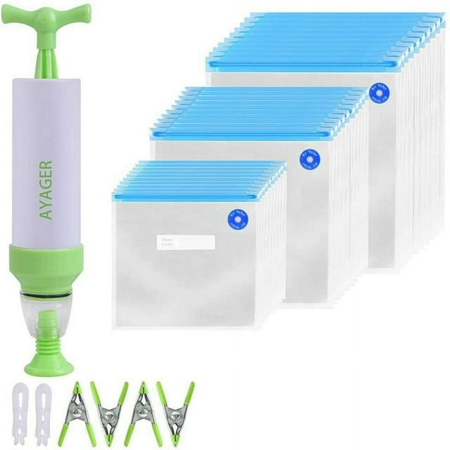 Bags 30 Reusable Vacuum Food Storage Bags for Sous Vide 3 Sizes Large Sous Vide Bags with Pump