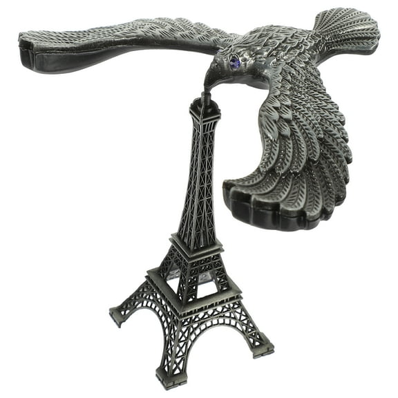 HOMEMAXS Balancing Bird with Eiffel Tower Decoration Silver Alloy Desk Ornament for Decor 1 Piece