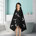 thumbnail image 6 of Black Moon Star Pattern Hooded Bath Towel，50"x30" for Ages 3 To 12 Kids, Quick Dry Lightweight Soft Microfiber Hood Beach Towel Cover Up for Kids, 6 of 7