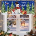 thumbnail image 5 of Valances for Windows Winter Snowman Rod Pocket Cafe Window Treatments Valance Curtains for Kitchen Bathroom Laundry Basement Windows 54"x18", 5 of 7