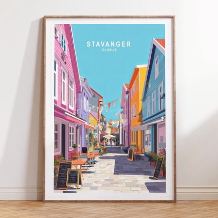 Stavanger Norway Minimalist Wedding Travel Poster Print, Unframed Paper Print Size 24x36