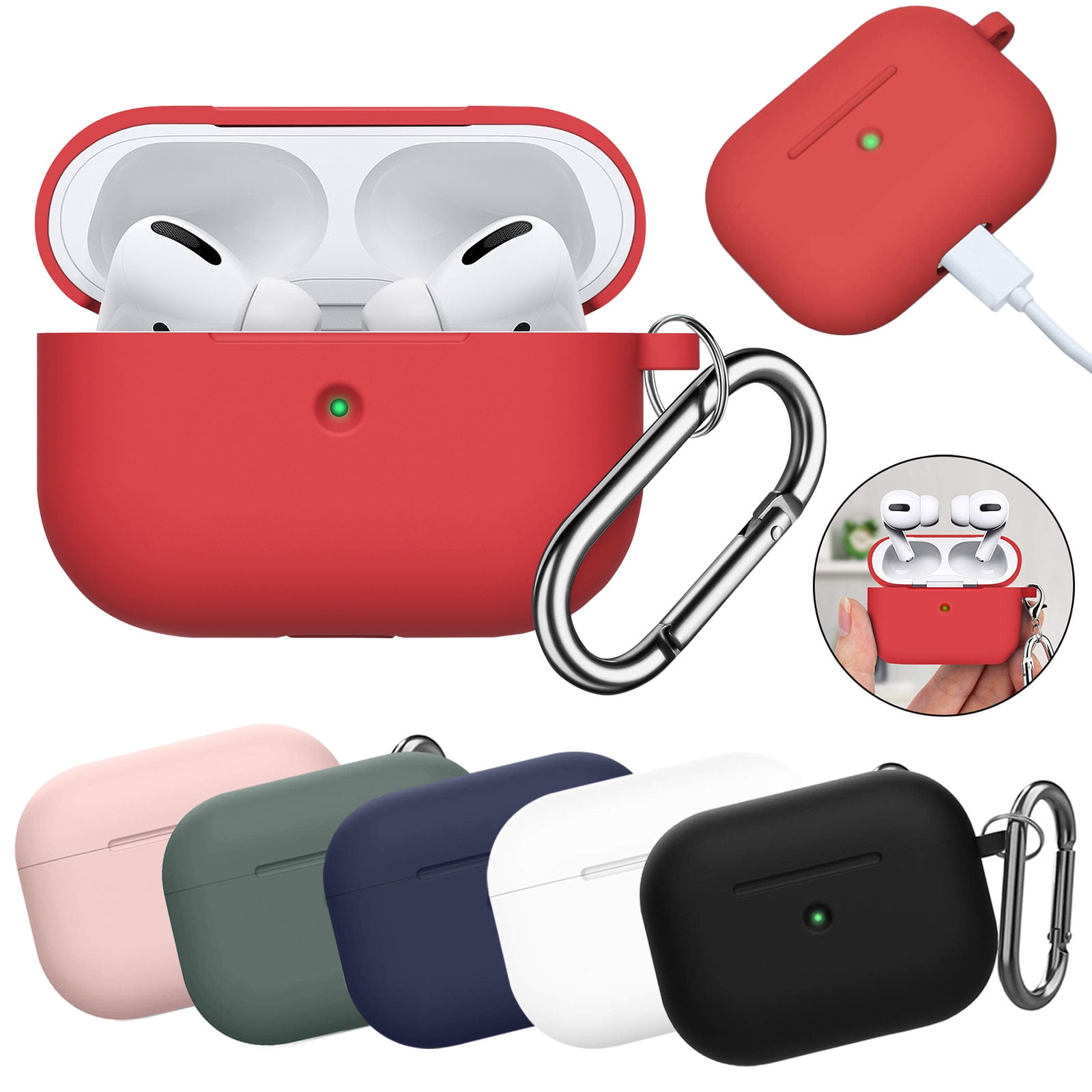 EEEKit Upgraded Protective Cover Fit for AirPods Pro Case, ShockAbsorbing Soft Slim Silicone