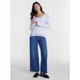 thumbnail image 2 of No Boundaries V-Neck Pullover Sweater with Lace Trim, Women's, Sizes XS-XXXL, 2 of 5