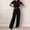 Black, variant on Delayuji Dressy Pant for Women Straight Leg Suit Pants Flat Front Button Loose Business Casual Work Pants Slacks High Waist Workwear Pants