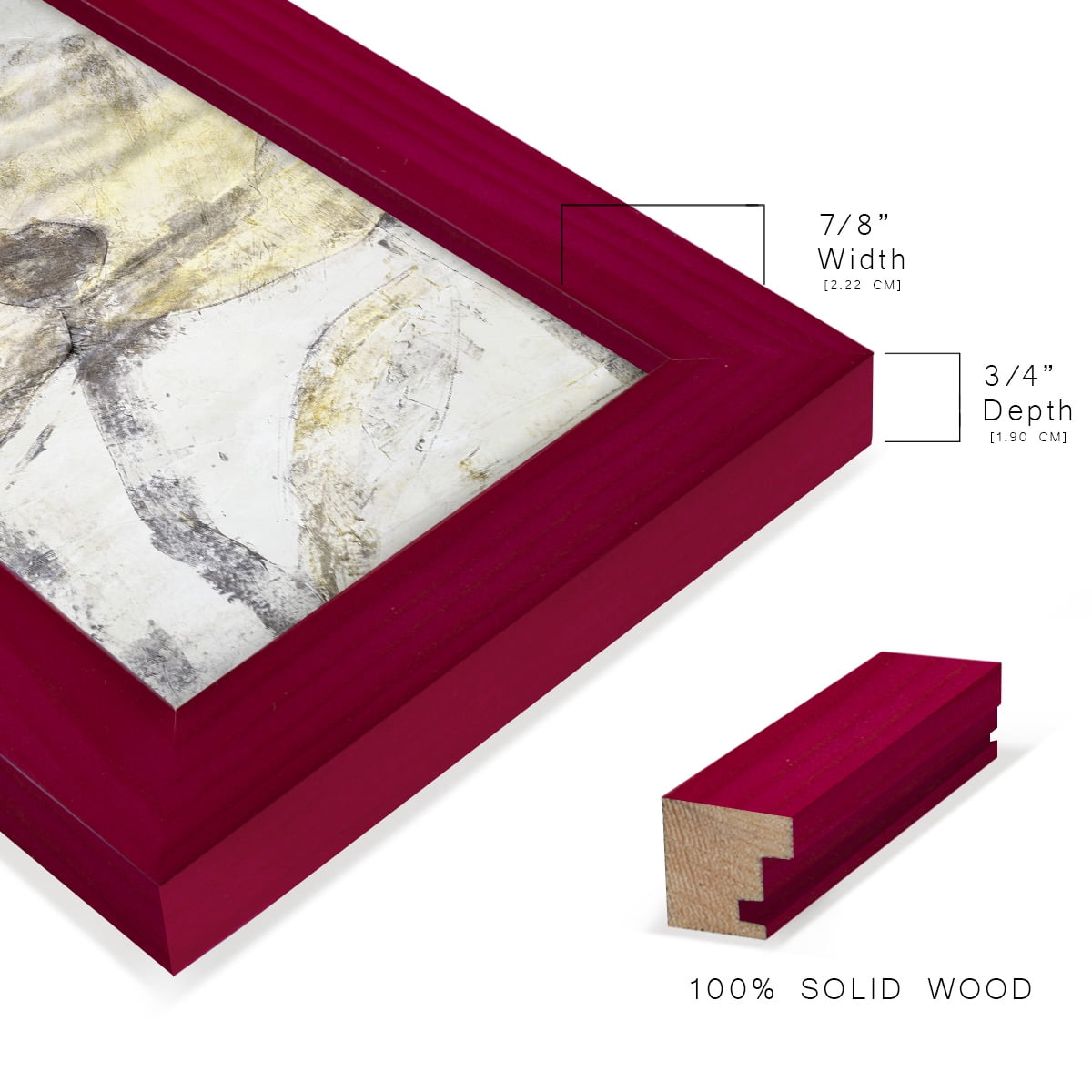 Une Fleur II - Framed Print w/glass - Cherry Red