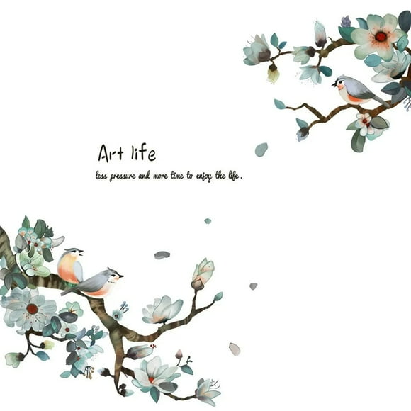Chendee Sticker Tree Bird Decoration Non-Adhesive Double Sided Visible Room Decoration