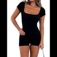 thumbnail image 2 of Cortos para Mujer, de Entrenamiento de una Pieza, Trajes de Yoga, Moda de Verano, Ropa de Vacaciones 2025 Negro S, 2 of 7