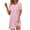 Pink, variant on Summer Beach Dresses for Women, Party Dresses for Women Casual Round Neck Solid Loose Chest Pleated Short Sleeved Dress,Hot Pink,S
