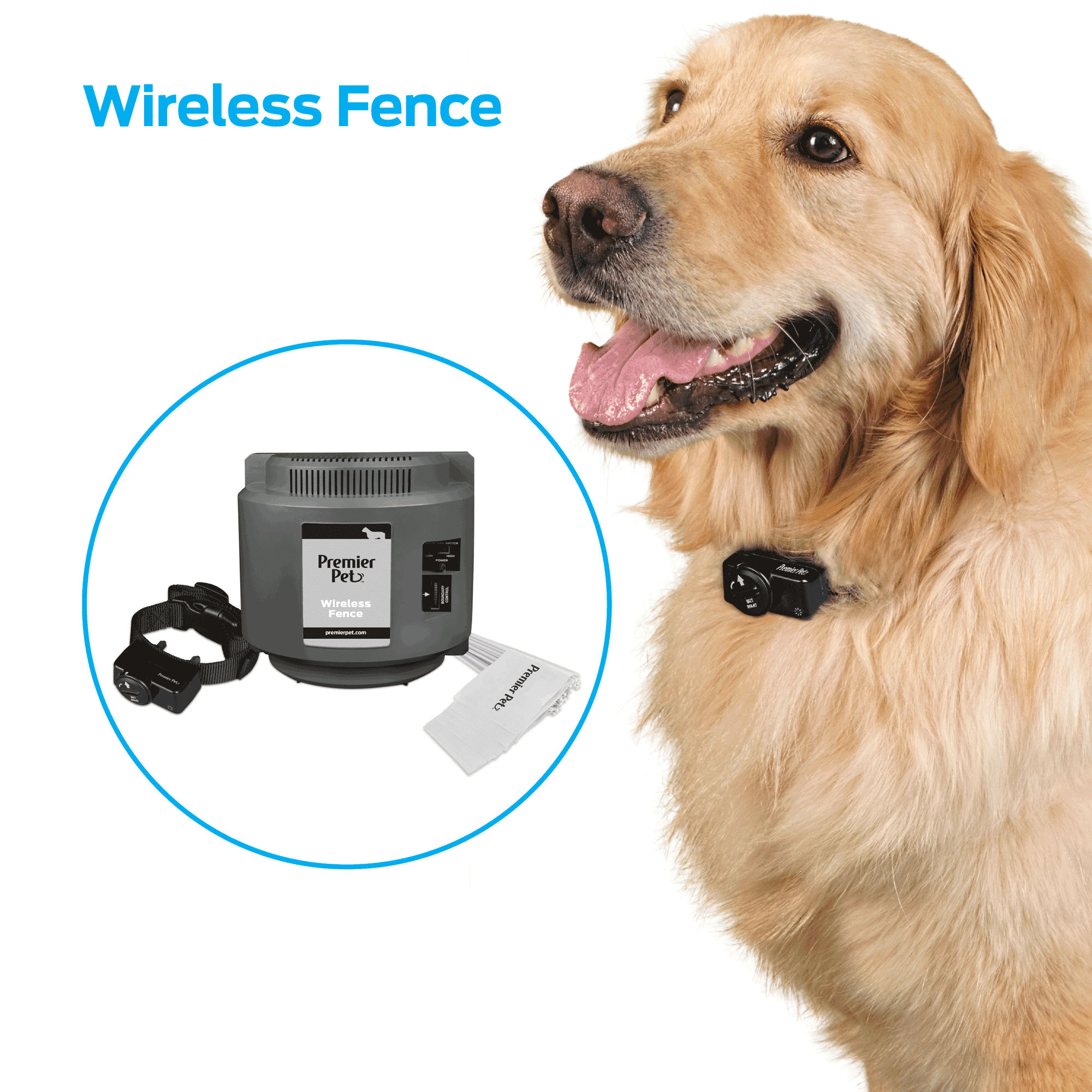 Electric Wireless Dog Fence System for Dog Wireless Dog Fence Pets Dog Containment System with IP65 Waterproof Dog Training Collar 2-in-1for All Dogs,for1dog
