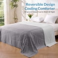 thumbnail image 3 of Exclusivo Mezcla Cooling Comforters Queen Size Grey, Lightweight Summer Blanket for Hot Sleepers, Soft Breathable Cool Bedding Duvet for Night Sweats, 90"x90", 3 of 9