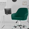 thumbnail image 4 of N/A Velvet Swivel Armrest Curved Back, Home Office Desk Chair Covers, Stretch Wingback Dining Chair Cover Protector, for Vanity Living Room,E,1pack, 4 of 7