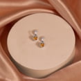 thumbnail image 2 of Pendientes JeenMata Forma de Corazón 1,25 Quilates Citrina Bañados en Oro Blanco 18 K sobre Plata, 2 of 7